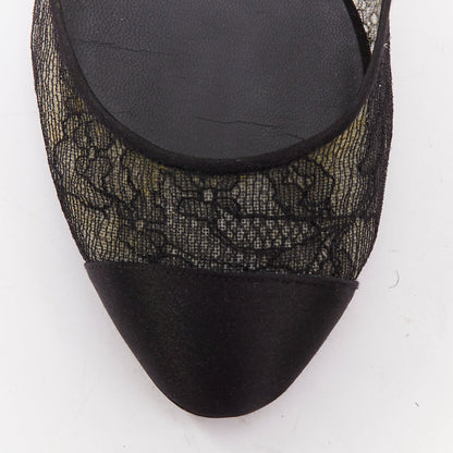 Women's Chanel CC Logo Lace Ballet Flats