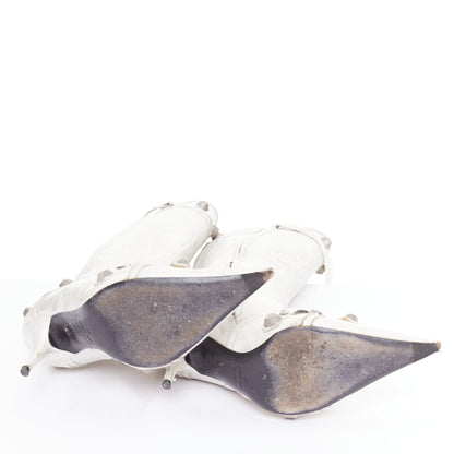Women's Balenciaga Cagole Leather Studded Boots