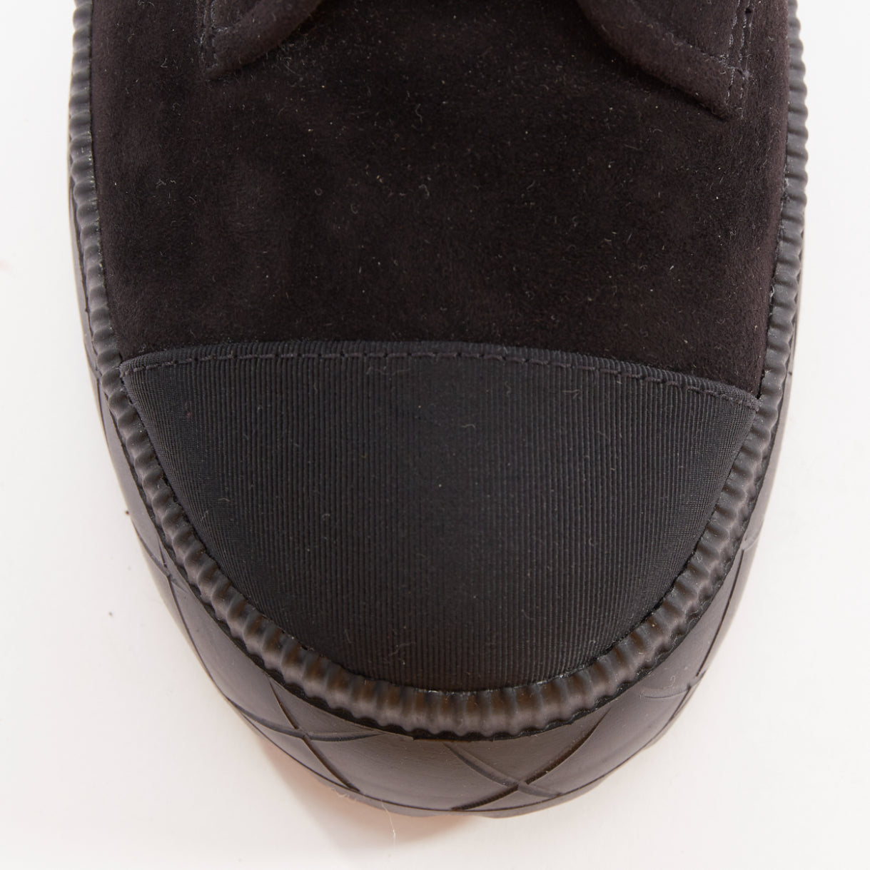 Women's Chanel Quilted Suede Combat Boots