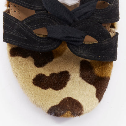 Women's Alaia Suede Leopard Gladiator Sandals