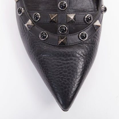 Women's Valentino Rockstud Mixed Stone Caged Ballet Flats