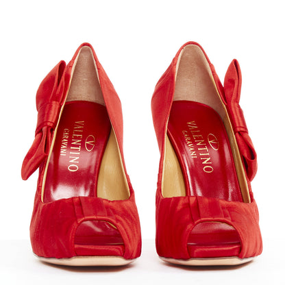 Women's Valentino Pleated Satin Ribbon Bow Stiletto Pumps