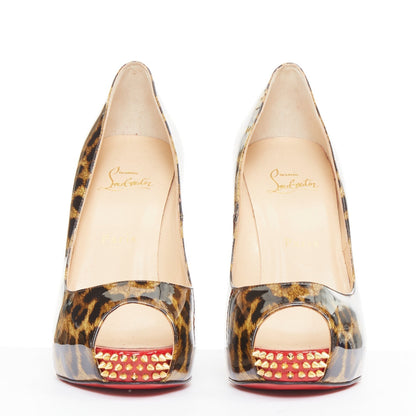Women's Christian Louboutin Patent Peep Heels