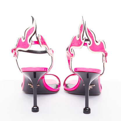 Women's Prada Patent Leather Flame Sandals