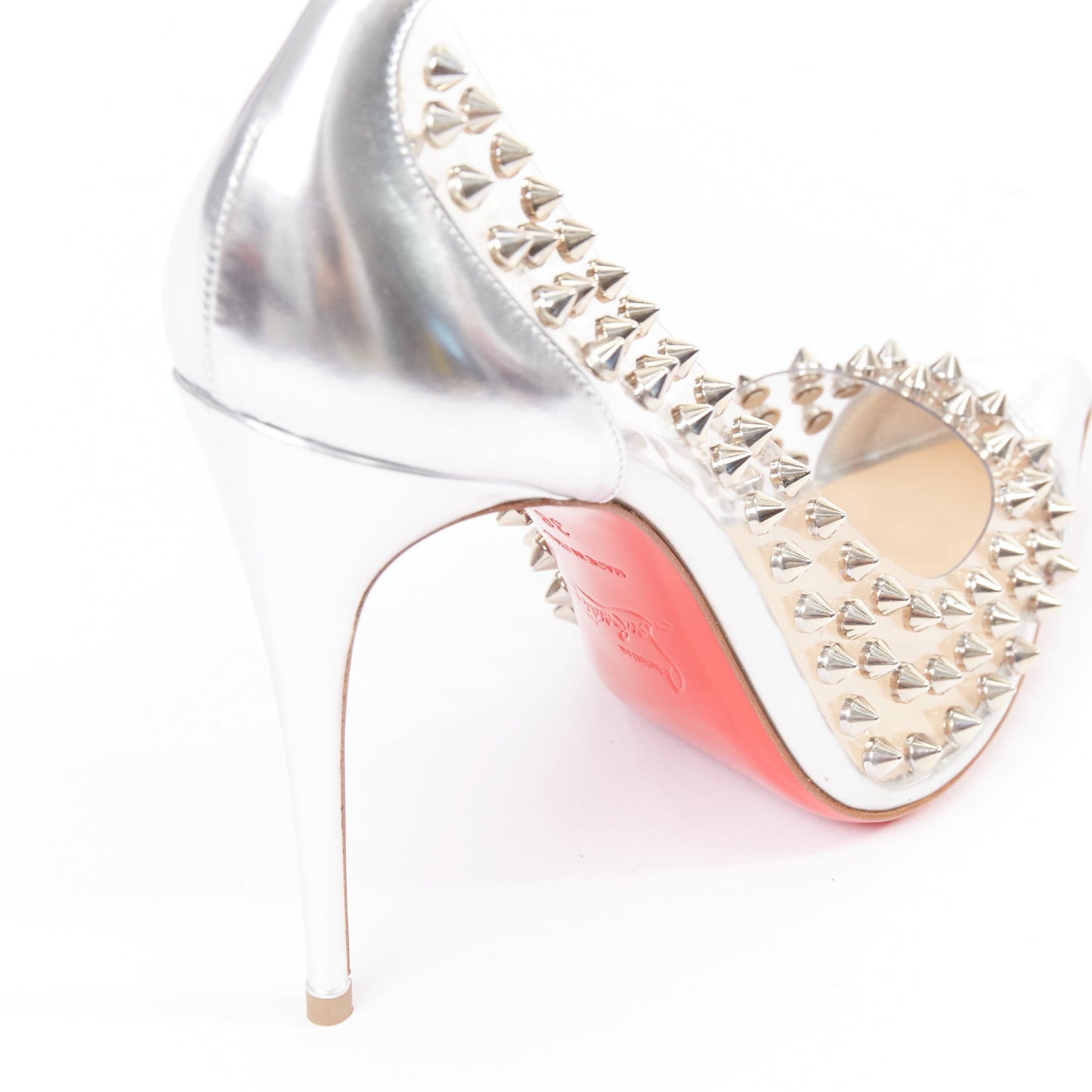 Women's Christian Louboutin PVC Spike Stud Pumps