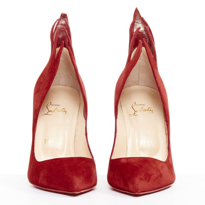 Women's Christian Louboutin Suede Flame Pumps