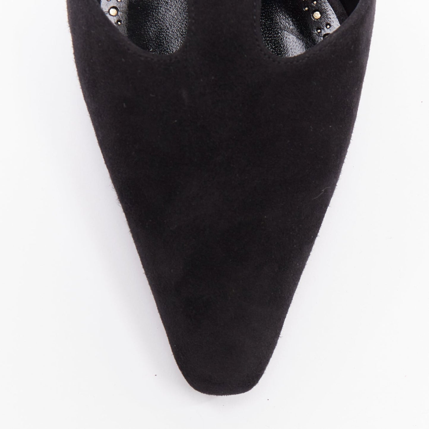 Women's Manolo Blahnik Suede Pearl Kitten Heels
