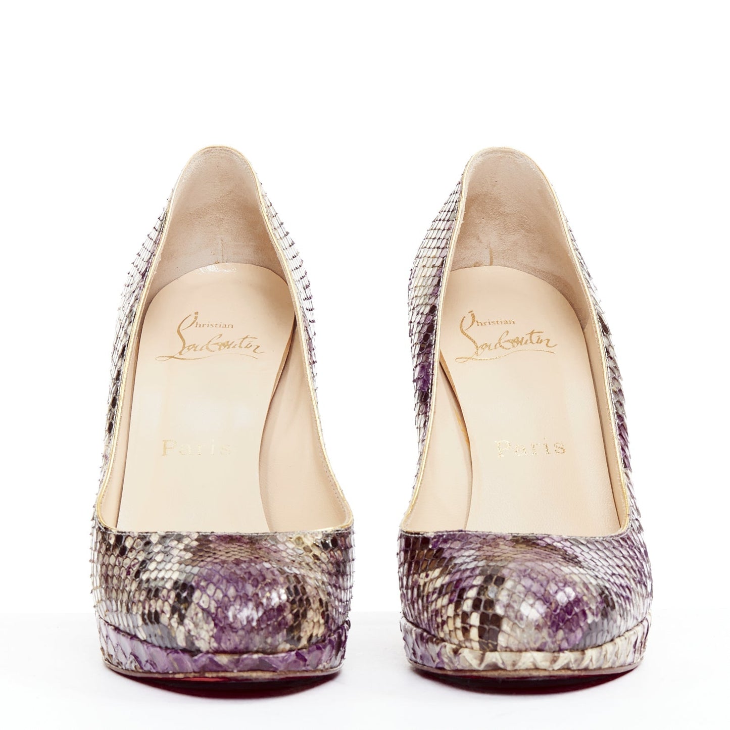 Women's Christian Louboutin Purple Platform Heels