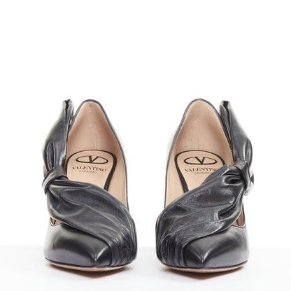 Women's Valentino Leather Oversized Bow Point Toe Kitten