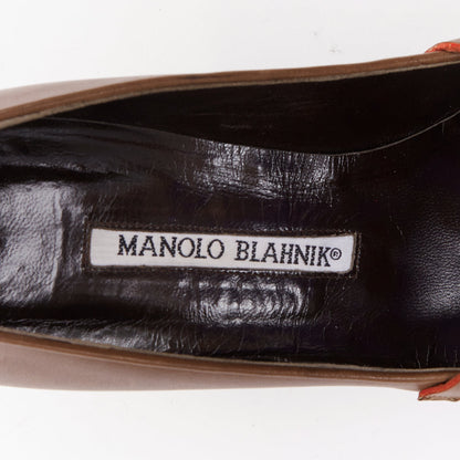Women's Manolo Blahnik Leather Kitten Pumps