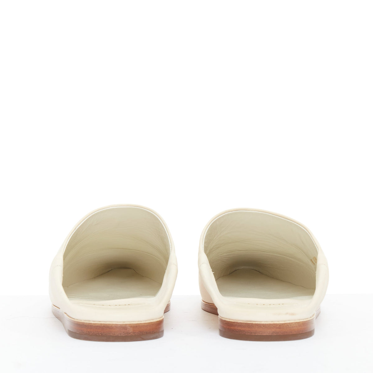 Women's Celine Leather Gold Logo Slippers