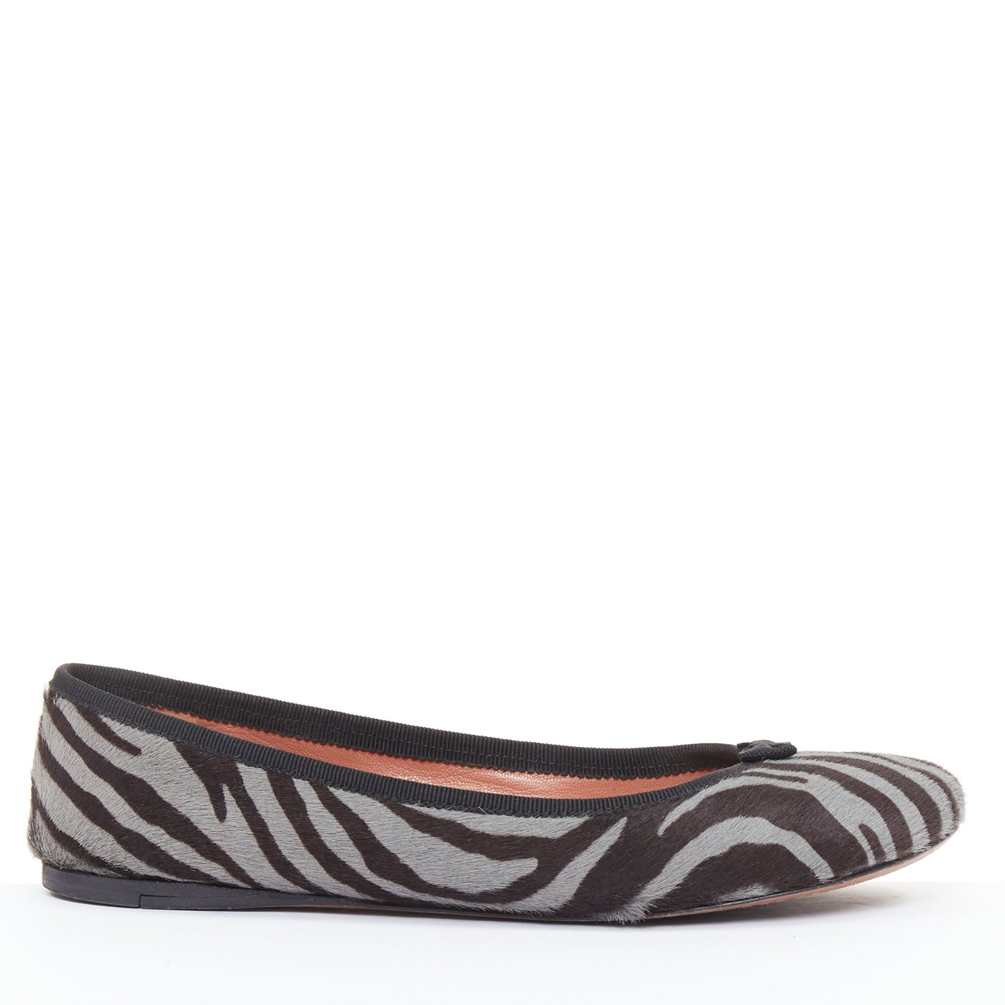 Women's Alaia Zebra Fur Bow Ballet Flats