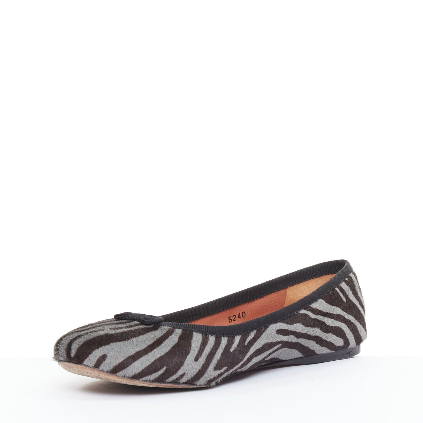 Women's Alaia Zebra Fur Bow Ballet Flats