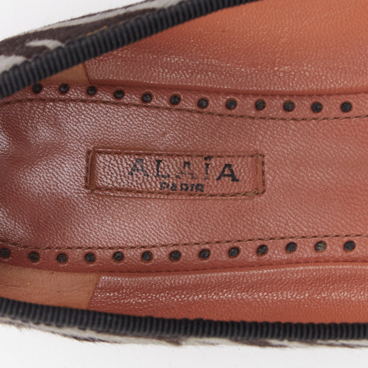 Women's Alaia Zebra Fur Bow Ballet Flats