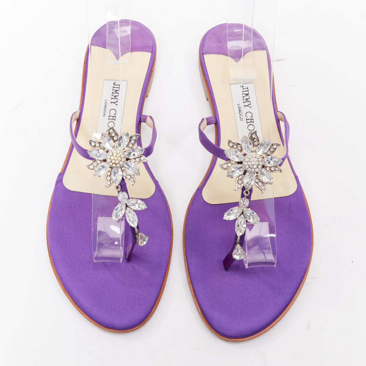 Women's Jimmy Choo Satin Crystal Slipper Mules