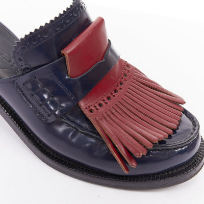 Women's Burberry Fringed Brogues Mules