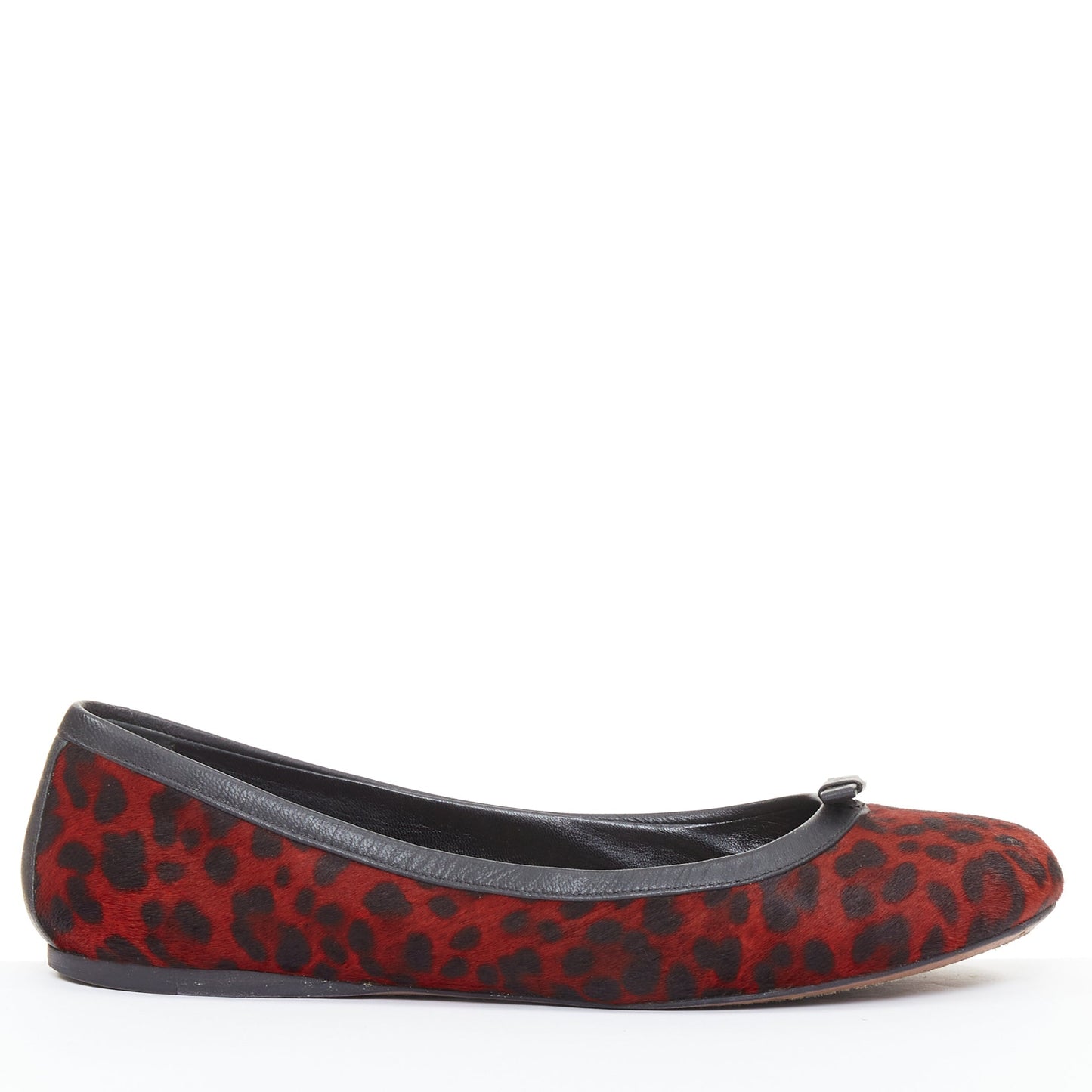 Women's Alaia Leopard Fur Ballet Flats