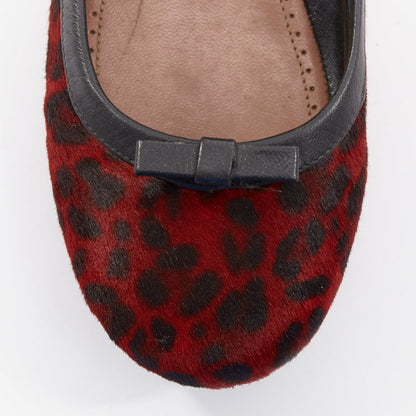 Women's Alaia Leopard Fur Ballet Flats