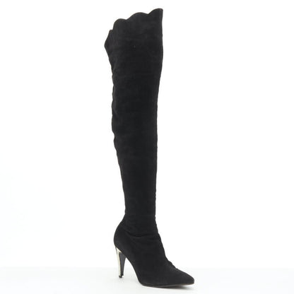 Women's Gianni Versace Suede Gold Heel Boots