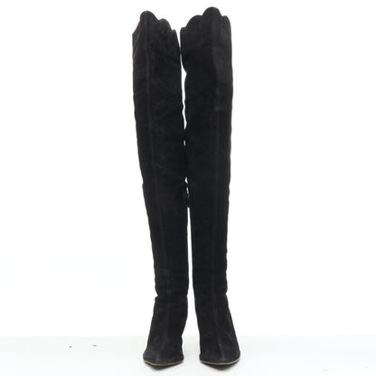 Women's Gianni Versace Suede Gold Heel Boots