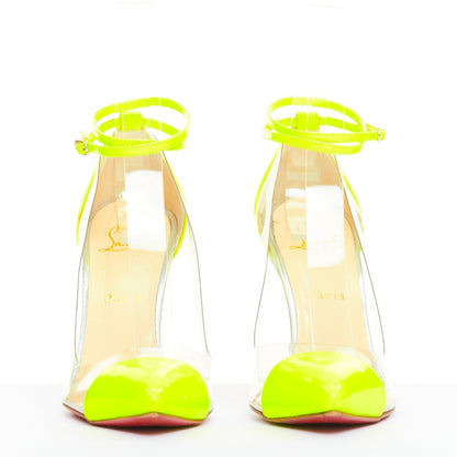 Women's Christian Louboutin Patent PVC Pointy Pumps