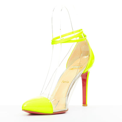 Women's Christian Louboutin Patent PVC Pointy Pumps
