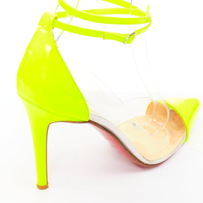 Women's Christian Louboutin Patent PVC Pointy Pumps