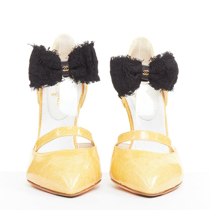 Women's Chanel Patent Leather Bow Pumps
