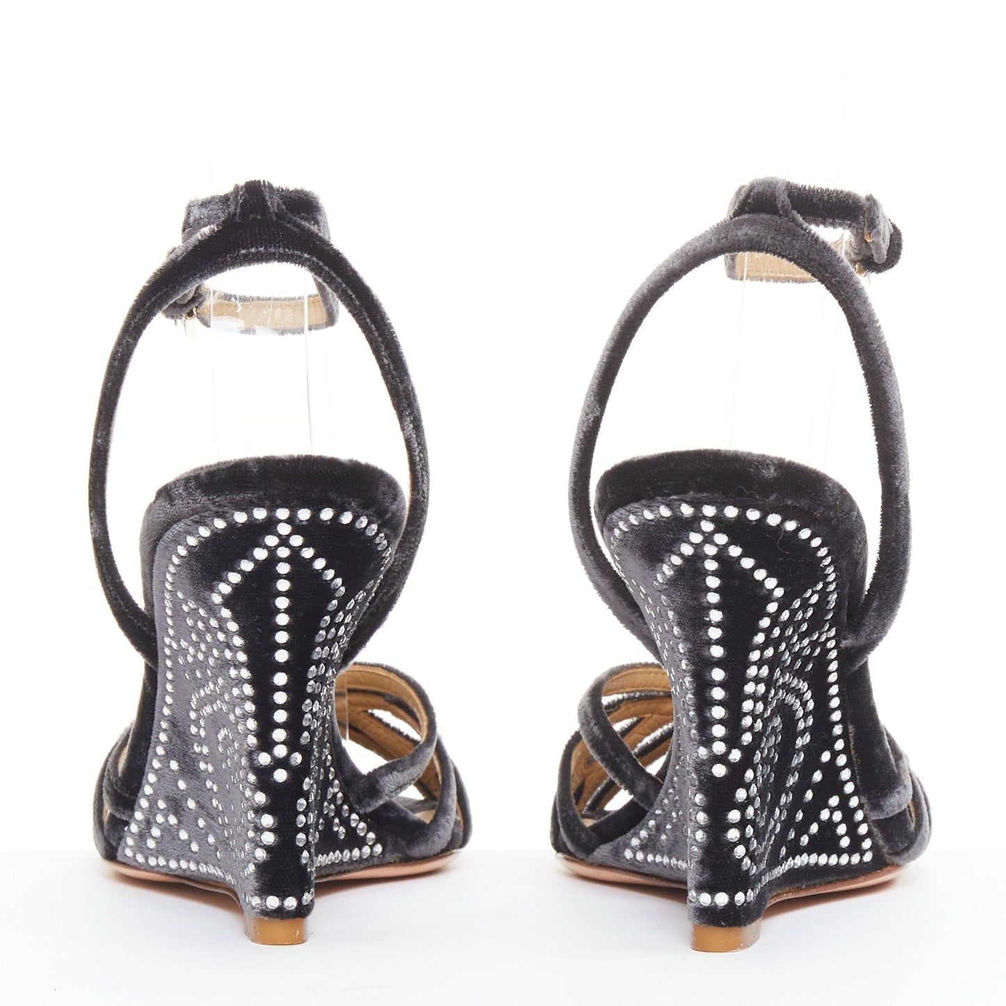 Women's Valentino Garavani Crushed Velvet Crystal Wedge