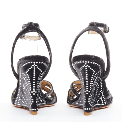 Women's Valentino Garavani Crushed Velvet Crystal Wedge