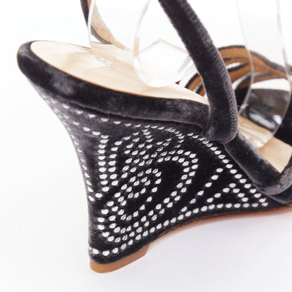 Women's Valentino Garavani Crushed Velvet Crystal Wedge