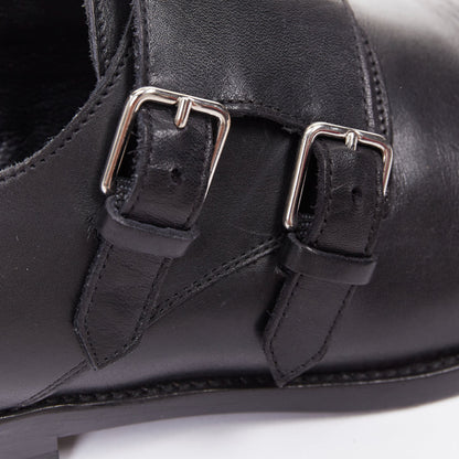 Women's Saint Laurent Leather Double Monk Strap Shoes