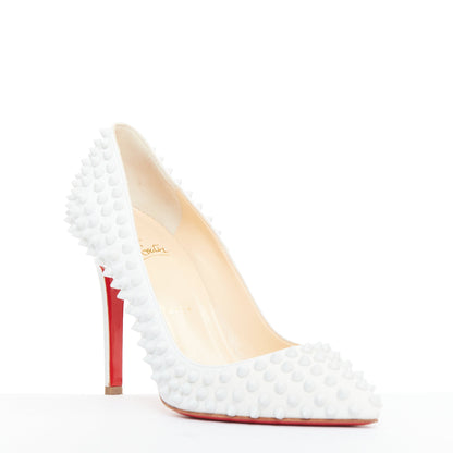 Women's Christian Louboutin Leather Spike Pumps