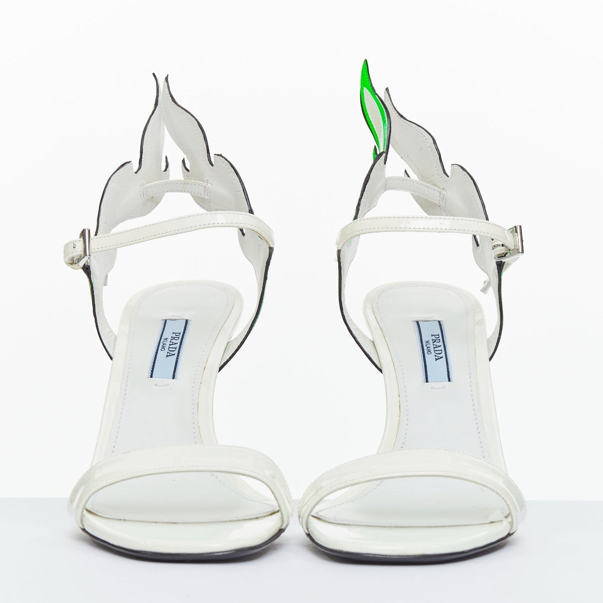 Women's Prada Patent Leather Flame Sandals