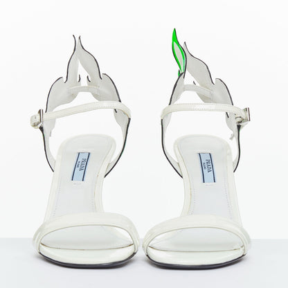 Women's Prada Patent Leather Flame Sandals