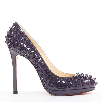 Women's Christian Louboutin Patent Spikes Platform