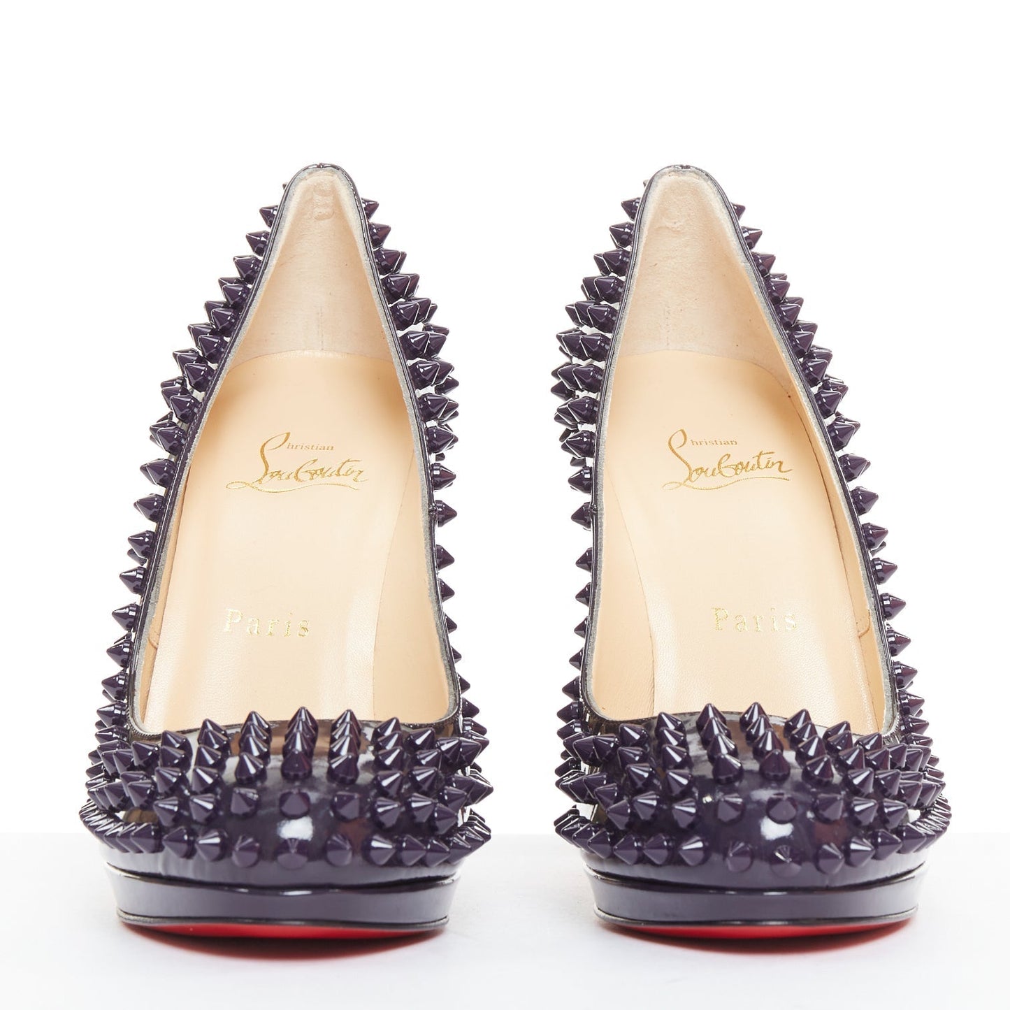 Women's Christian Louboutin Patent Spikes Platform