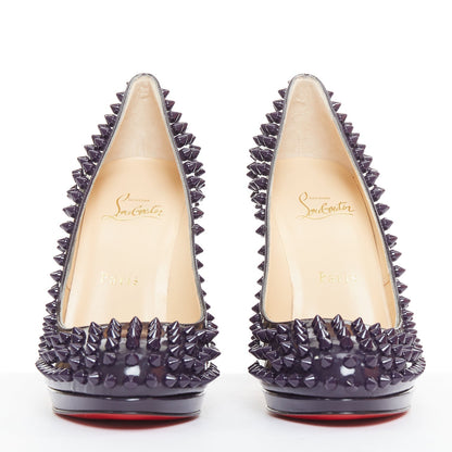 Women's Christian Louboutin Patent Spikes Platform