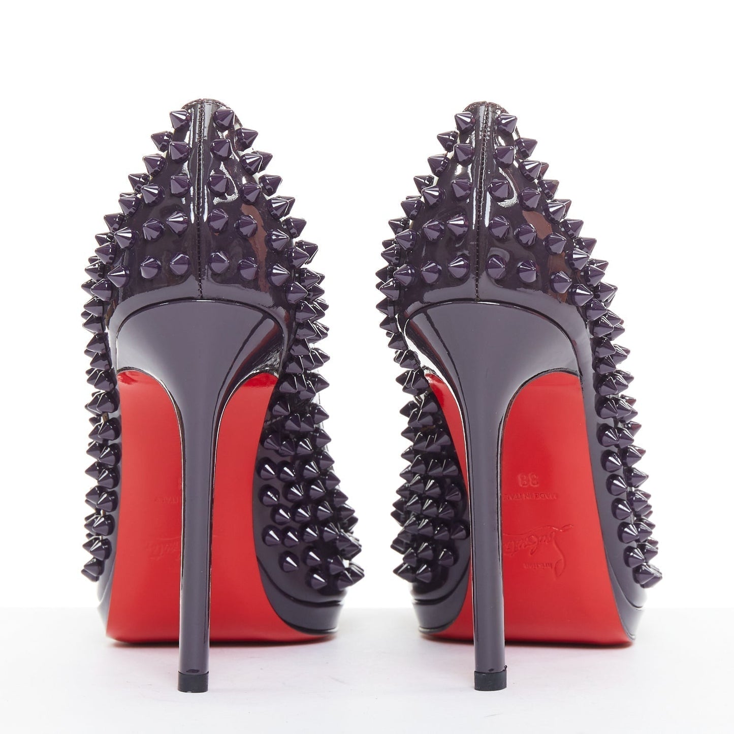 Women's Christian Louboutin Patent Spikes Platform