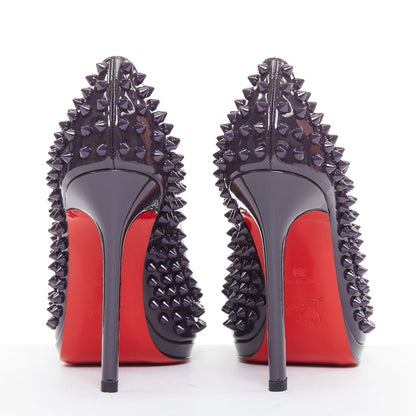 Women's Christian Louboutin Patent Spikes Platform