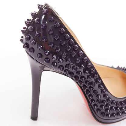 Women's Christian Louboutin Patent Spikes Platform