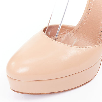 Women's Alaia Leather Double Strap Platform Pumps