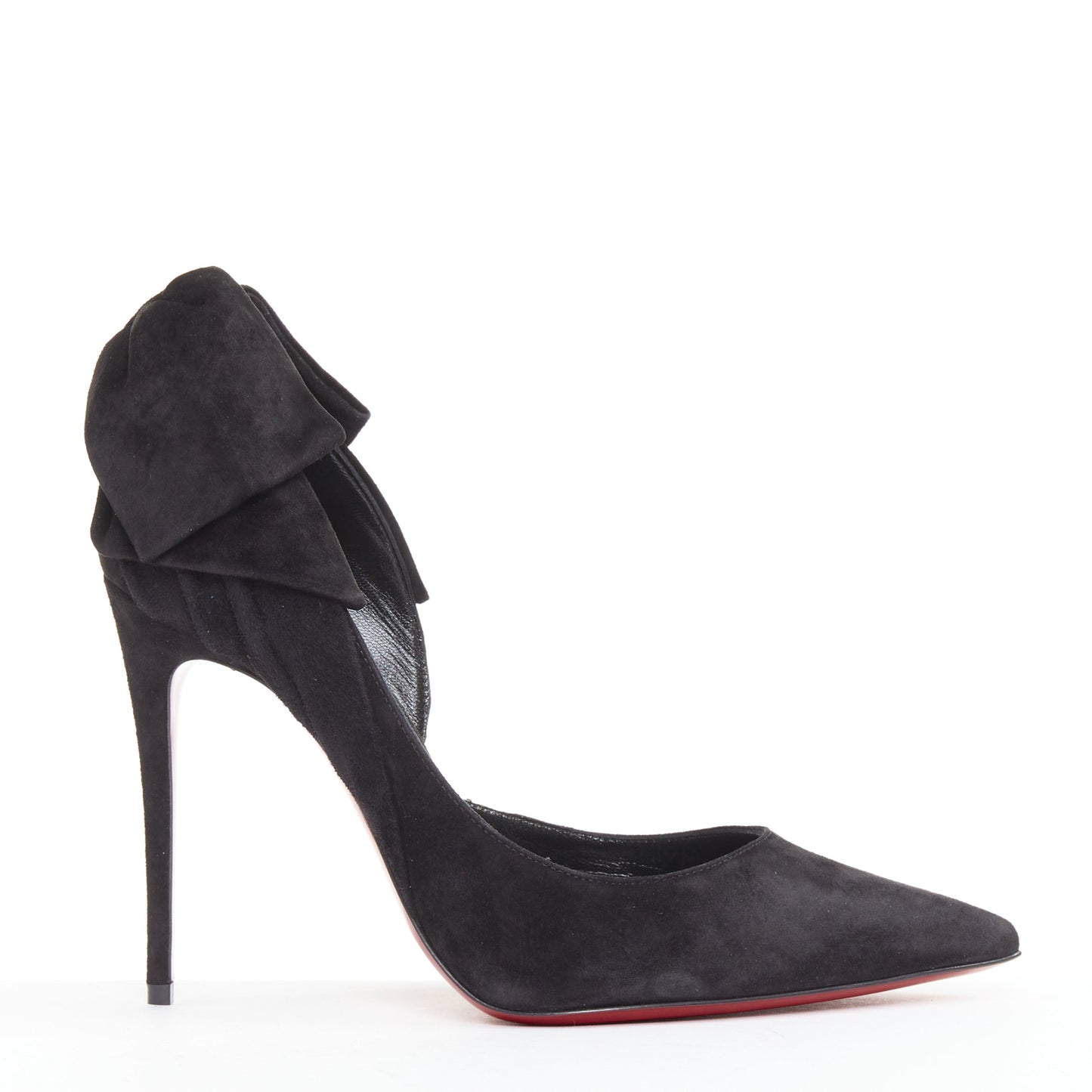 Women's Christian Louboutin Suede Bow Stiletto Pump