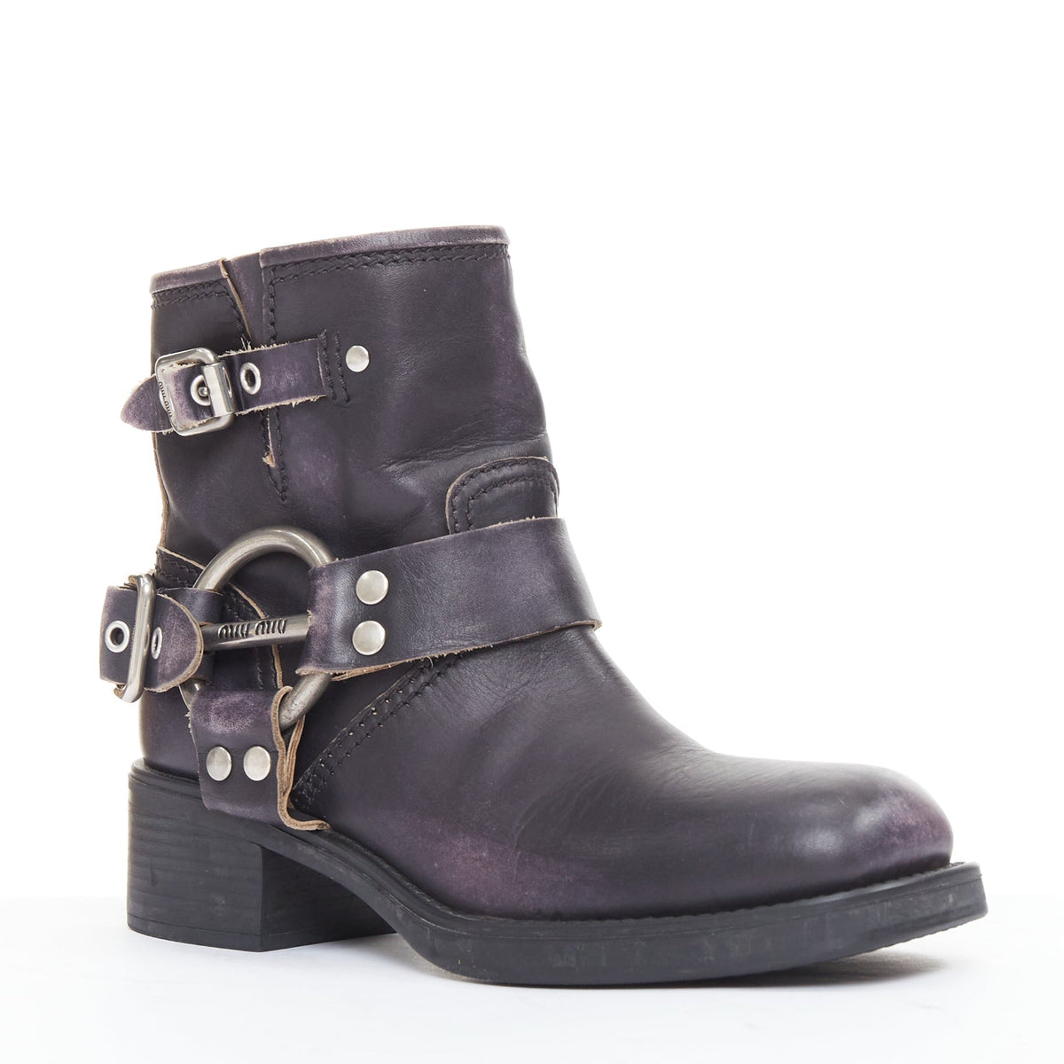 Women's Miu Miu 2025 Distressed Leather Boots