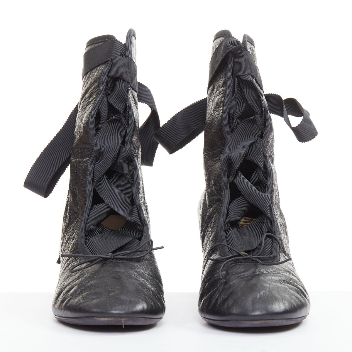 Women's Valentino 2016 Runway Crinkled Leather Ribbon