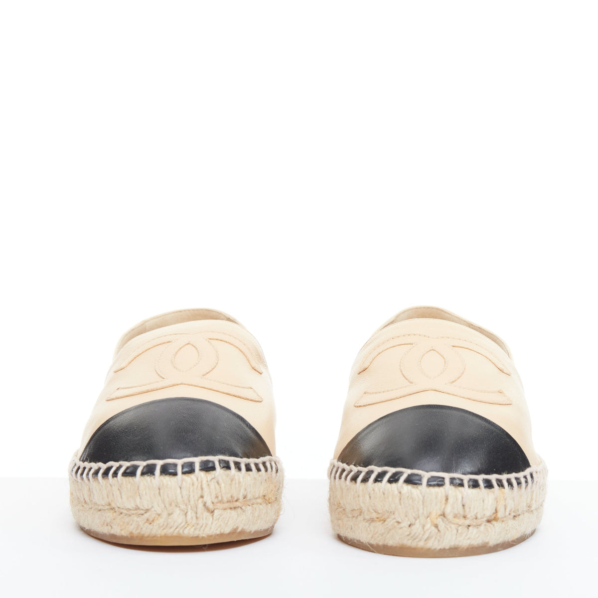 Women's Chanel Lamb Leather Toe Cap Espadrilles