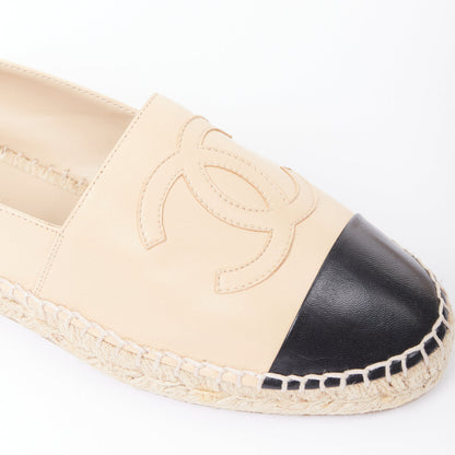 Women's Chanel Lamb Leather Toe Cap Espadrilles