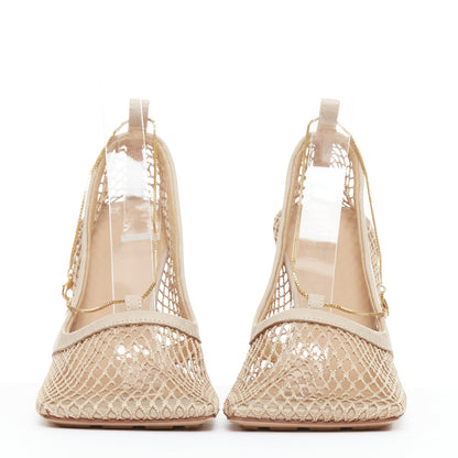 Women's Bottega Veneta Leather Fishnet Heels