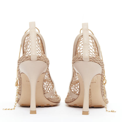 Women's Bottega Veneta Leather Fishnet Heels
