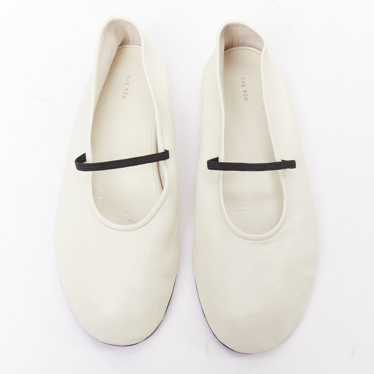 Women's The Row Leather Elastic Ballerina Flats